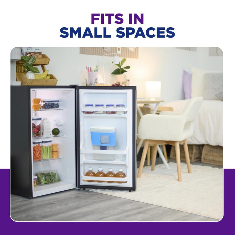 Pur Slim Water Filter Pitcher, 8-Cup Capacity, Compact Design for Dorms & Mini Fridges, Dishwasher Safe, Fast Filtration, Includes 1 Filter, Cleaner Great-Tasting Drinking Water, Blue - Image 3